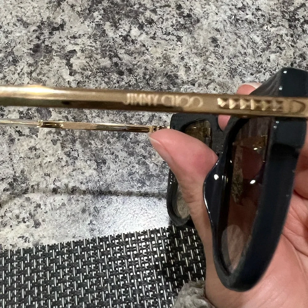 Jimmy Choo Women’s Authentic Olive Green Gold Sides Sunglasses + Kate Spade Case